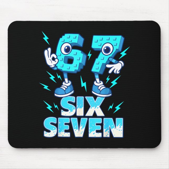 67 Six Seven 6-7 - Funny Italian Brainrot Kids Gam Mouse Mat (Front)