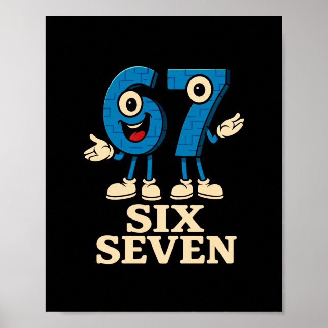67 Six Seven 6-7 - Funny Italian Brainrot Kids Gam Poster (Front)