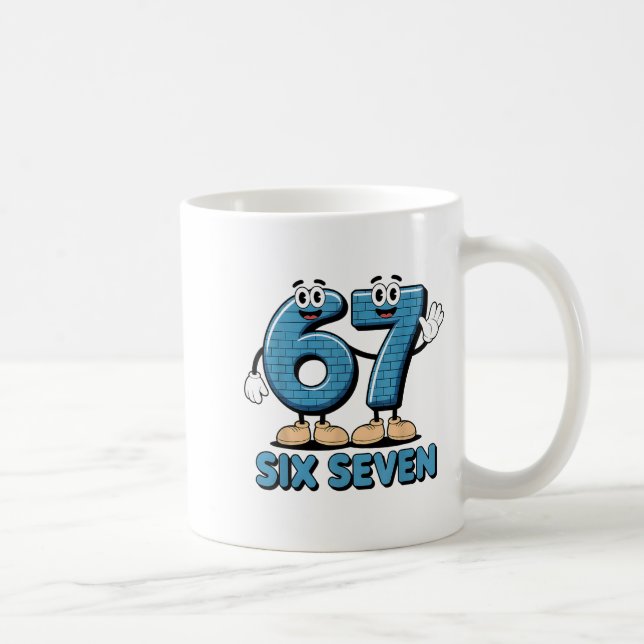 67 Six Seven 6-7 Funny Italian Brainrot Kids Gamin Coffee Mug (Right)
