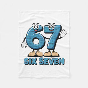67 Six Seven 6-7 Funny Italian Brainrot Kids Gamin Fleece Blanket