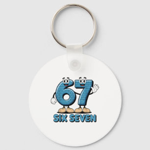 67 Six Seven 6-7 Funny Italian Brainrot Kids Gamin Key Ring