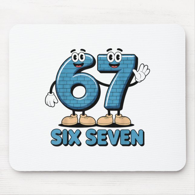 67 Six Seven 6-7 Funny Italian Brainrot Kids Gamin Mouse Mat (Front)