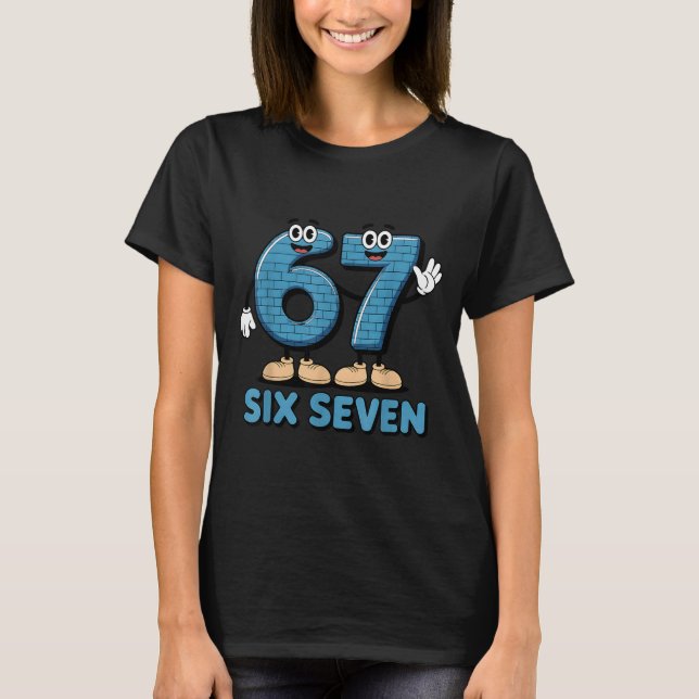 67 Six Seven 6-7 Funny Italian Brainrot Kids Gamin T-Shirt (Front)