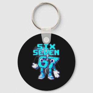 67 Six Seven 6-7 Funny Italian Brainrot Meme Kids  Key Ring