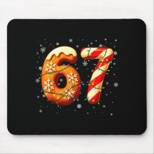 67 Six Seven 6-7 Gingerbread Candy Cane Christmas Mouse Mat