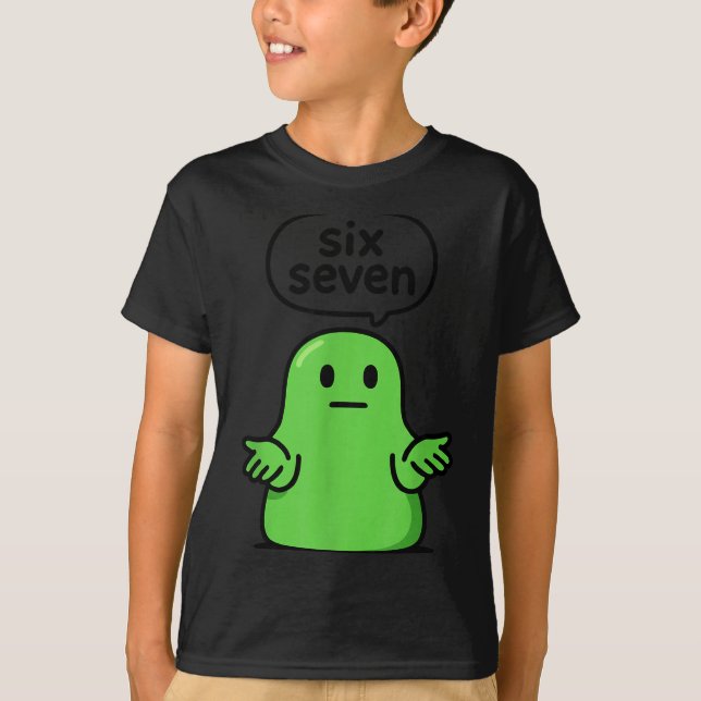 67 Six Seven 6-7 Green Blob Slime - Funny Kids Bra T-Shirt (Front)