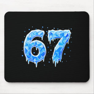 67 Six Seven 6-7 Ice - Brainrot Meme Funny Teen Ki Mouse Mat