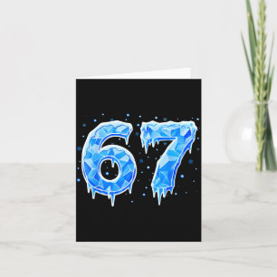 67 Six Seven 6-7 Ice - Brainrot Meme Funny Teen Ki Thank You Card