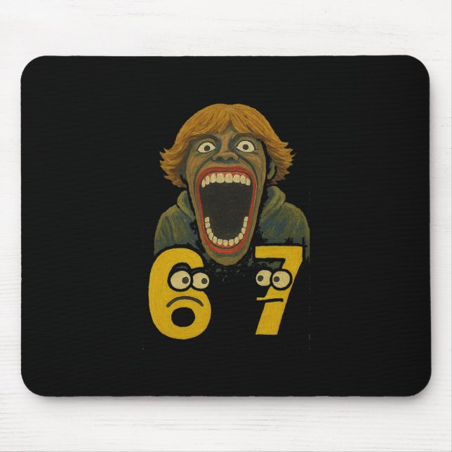 67 Six Seven 6 7 Meme Design Funny 6 7 2  Mouse Mat (Front)