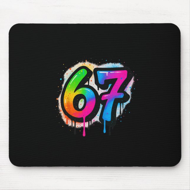 67 Six Seven 6 7 Meme Design Funny 6 7 3  Mouse Mat (Front)