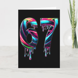 67 Six Seven 6 7 Meme Design Funny 6 7  Card