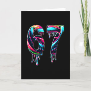 67 Six Seven 6 7 Meme Design Funny 6 7  Card