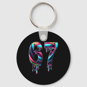 67 Six Seven 6 7 Meme Design Funny 6 7 Key Ring