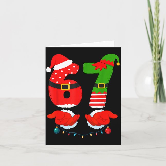 67 Six Seven 6 7 Meme E Couple Christmas Matching  Card (Front)
