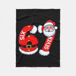 67 Six Seven 6 7 Meme Funny Santa Christmas Shirt  Fleece Blanket
