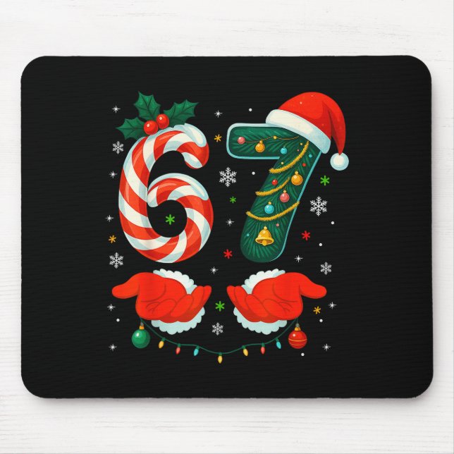 67 Six Seven 6 7 Meme Xmas E Couple Christmas Matc Mouse Mat (Front)