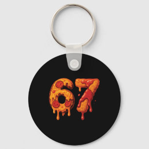 67 Six Seven 6-7 Pizza And Chicken Nugget - Brainr Key Ring