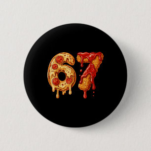 67 Six Seven 6-7 Pizza & Chicken Nugget - Kids Bra 6 Cm Round Badge