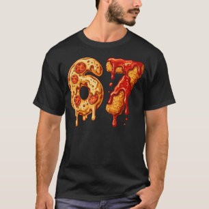67 Six Seven 6-7 Pizza Chicken Nugget - Kids Brai T-Shirt