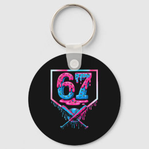 67 Six Seven Baseball Ice Cream Drip Cool Meme 67  Key Ring