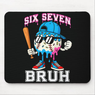 67 Six Seven Baseball Ice Cream Drip Number 67 Pla Mouse Mat