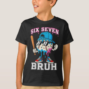 67 Six Seven Baseball Ice Cream Drip Number 67 Pla T-Shirt