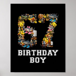 67 Six Seven Birthday Boy Italian Brainrot Meme Poster