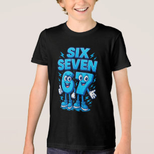 67 Six Seven Blue Retro Pop Culture Tri-Blend Shirt