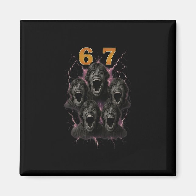 67 Six Seven Bootleg 6 7 Meme Design Funny 6 7 1  Magnet (Front)