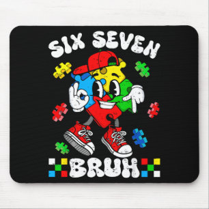 67 six seven bruh autism awareness autistic puzzle mouse mat
