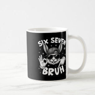 67 Six Seven Bruh Cute Bunny Face With Sungles Eas Coffee Mug