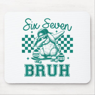67 Six Seven Bruh Cute Dabbing Bunny Easter Day Ki Mouse Mat