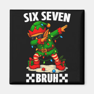 67 Six Seven Bruh Funny Christmas Dabbing Elf 6 7  Magnet