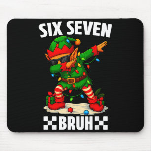 67 Six Seven Bruh Funny Christmas Dabbing Elf 6 7  Mouse Mat