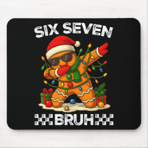 67 Six Seven Bruh Funny Christmas Dabbing Gingerbr Mouse Mat
