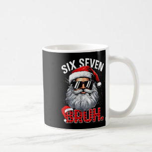 67 Six Seven Bruh Funny Santa Bruh Plaid Christmas Coffee Mug