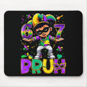 67 Six Seven Bruh Mardi Gras Jester Hat Beads Fleu Mouse Mat