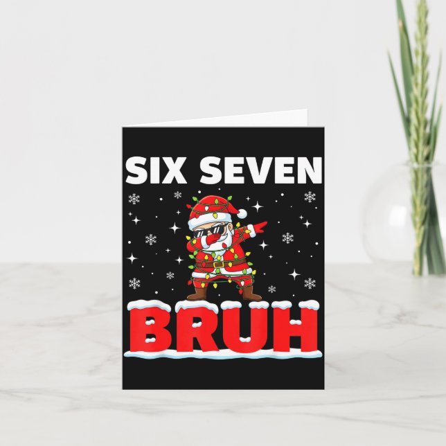 67 Six Seven Bruh Santa Christmas 6 7 Meme Men Wom Card (Front)