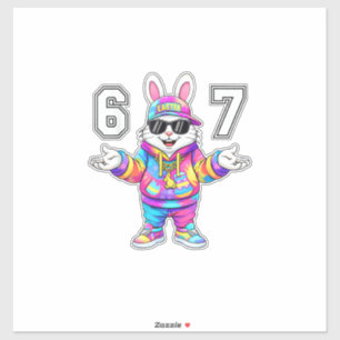 67 Six Seven Bunny Tie Dye Easter Day 67 Meme Men 