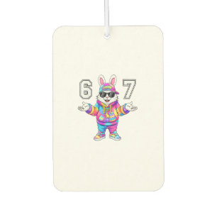 67 Six Seven Bunny Tie Dye Easter Day 67 Meme Men  Car Air Freshener