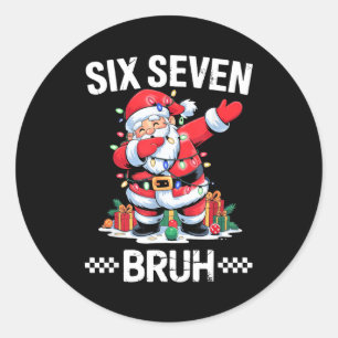 67 Six Seven Burh Christmas 6 7 Meme Classic Round Sticker