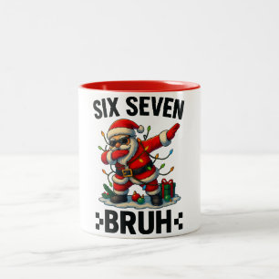 67 Six Seven Burh Dabbing Santa Dab Christmas Two-Tone Coffee Mug