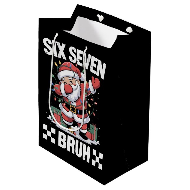 67 Six Seven Burh Funny Christmas 6 7 Meme  Medium Gift Bag (Front Angled)