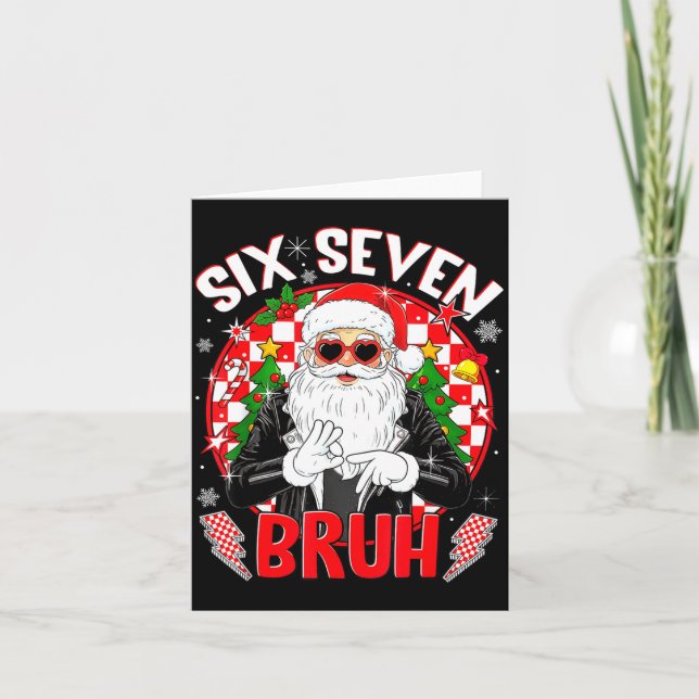 67 Six Seven Burh Funny Christmas 6 7 Meme Men Wom Card (Front)