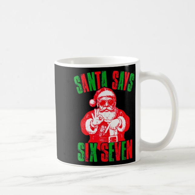 67 Six Seven Burh Funny Christmas 6 7 Meme Men Wom Coffee Mug (Right)