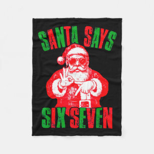 67 Six Seven Burh Funny Christmas 6 7 Meme Men Wom Fleece Blanket