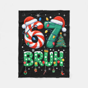67 Six Seven Burh Funny Christmas 6 7 Meme Men Wom Fleece Blanket