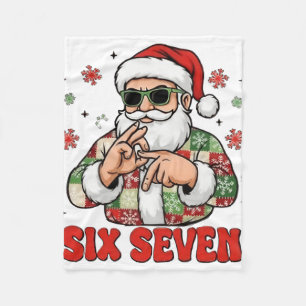 67 Six Seven Burh Funny Christmas 6 7 Meme Men Wom Fleece Blanket