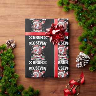 67 Six Seven Burh Funny Christmas 6 7 Meme  Wrapping Paper
