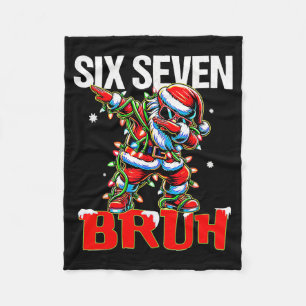 67 Six Seven Burh Santa Christmas 6 7 Meme Men Wom Fleece Blanket